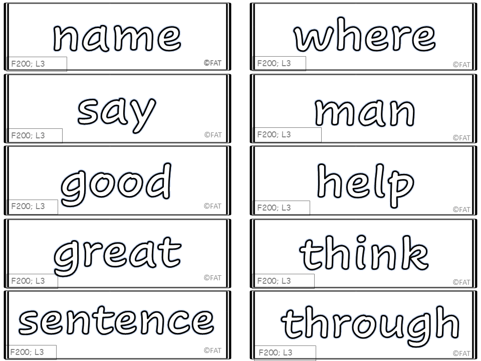 Flash cards for Fry 300-List 3